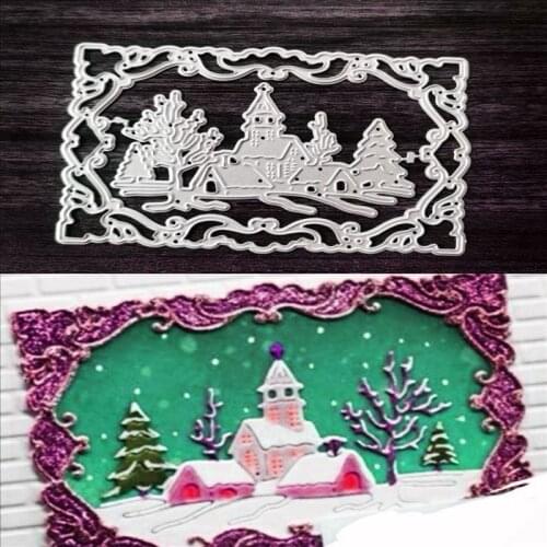 Christmas tree and house Metal cutting mould for DIY scrapbook, photo album, paper card, decorative handicraft and embossing die