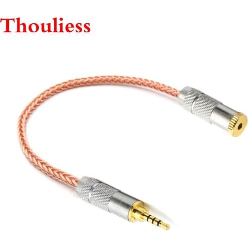 Thoulies HIFI Single Crystal Copper 2.5mm TRRS Balanced Male to 3.5mm TRRS Balanced Female Audio Adapter Cable 3.5mm to 2.5mm