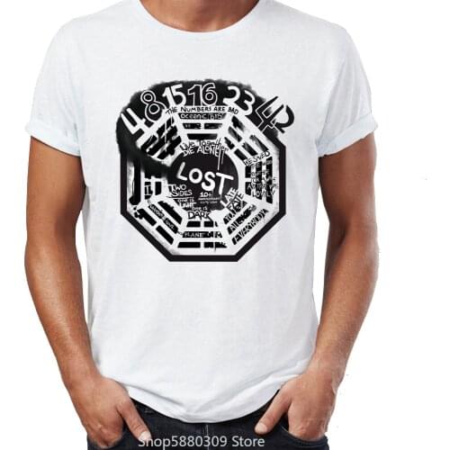 Hip Hop Men T-shirts lost roll Dharma station bear bat Dharma initiative Nerdy Street Guys Tops & Tees Swag Camiseta