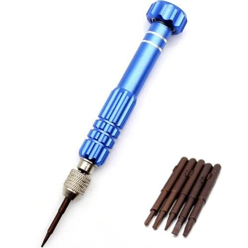 Precision Screwdriver set w/ 5 Screw Driver Bits Torx 0.8 Phillips 1.5mm Slotted 2.0mm T5 T6 Screwdrivers Phone Repair Tool