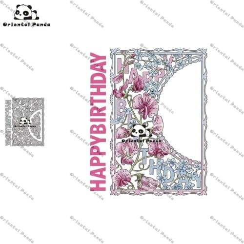 New Dies 2020 Happy birthday to flowers Metal Cutting Dies diy Dies photo album cutting dies Scrapbooking Stencil Die Cuts