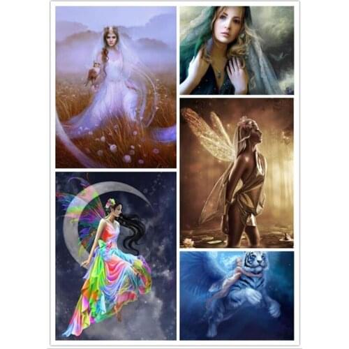 New Listing Elf Girl 5D DIY Full Round Diamond Painting Cross Stitch 3D Embroidery Rhinestone Mosaic Home Decor Art Y659