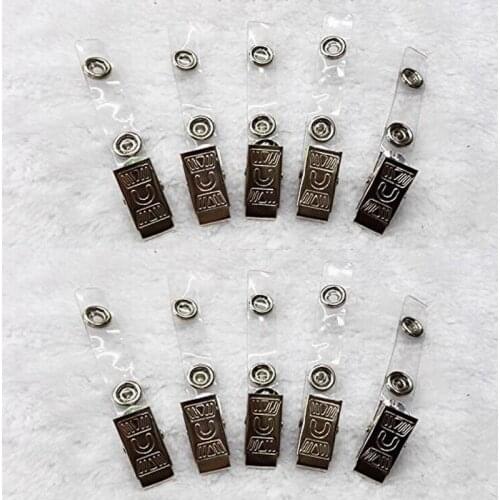 Factory Wholesale 5000 PCS Metal ID Card Holder Badge Clip with Transparent Straps Best Price