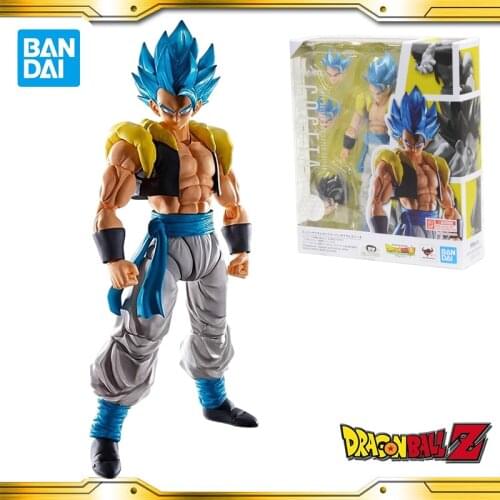 Original Bandai Shf Dragon Ball Z Super Saiyan God Gogeta Anime Model Action Figure Adult Doll Decoration Toy