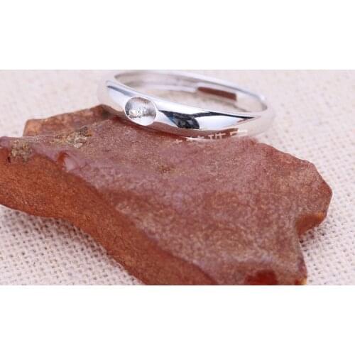 6-8mm 925 STERLING SILVER girl women Semi Mount Bases Blanks base blank Pad ring Setting wedding jewelry findings diy A2105