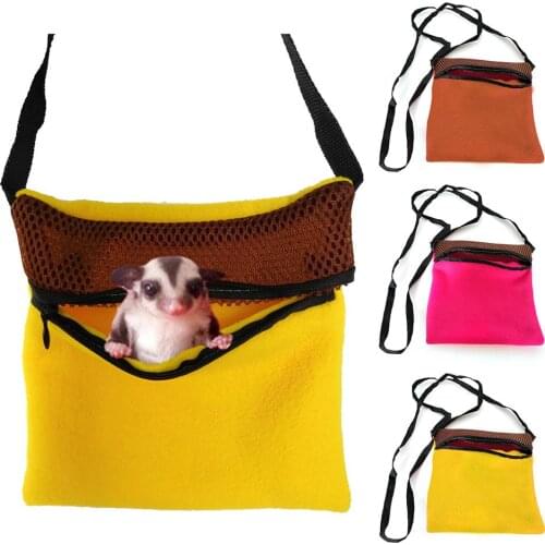 Portable Breathable Hamster Hedgehog Bag Carrier Cage Pets Outdoor Travel Pouch Shoulder Strap Soft Breathable Portable Short Pl