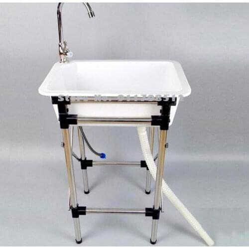 Simple Plastic Dishwashing Sink In The Kitchen, Sink, Wash Basin, Temporary Balcony With Bracket, Outdoor Sink, Sink