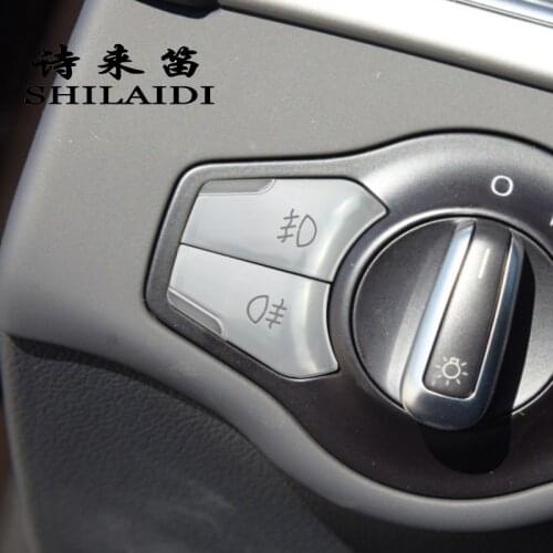 Car Styling for Audi A4 B8 A5 Q5 Headlight Switch Button Frame Decoration Cover Sticker And decal Trim Interior Auto Accessories