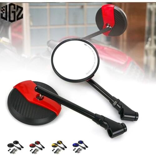 Universal Motorcycle Aluminum Handle Bar Rear View Side Mirrors Convex Lens for Piaggio Vespa Yamaha Kawasaki KTM Suzuki Honda