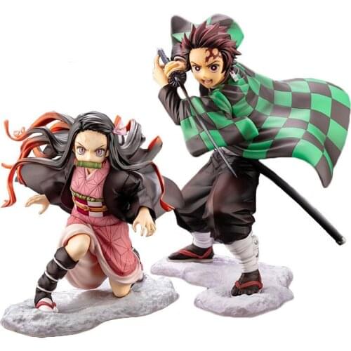 Anime Demon Slayer Figurine Nezuko Kimetsu no Yaiba Action Figure Kamado Tanjirou Zenitsu Kimono Figurine Nezuko Model Toys