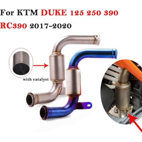 Motorcycle Exhaust Escape Replace Catalyst Header Link Pipe Slip On Original Muffler Modify For Duke 125 250 390 RC390 2017-2021