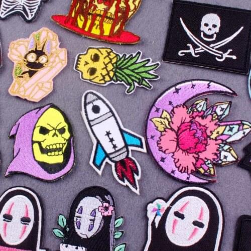 Japan Anime Patch Man Embroidered Patches For Clothing Badge Iron On Patches On Clothes Jacket Embroidery Patch Stripes Applique