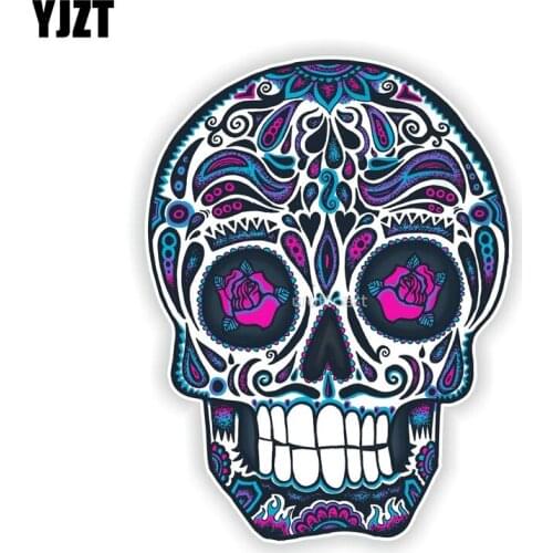 YJZT 11.6CM*15.5CM Creative Sugar Skull Day of the Dead Decal Motorcycle Car Sticker 6-1594