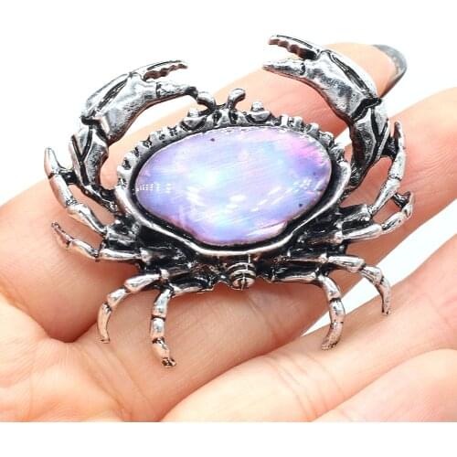 1pcs Cute Animal Brooch Pins Crab Alloy Brooches for Jewelry Wedding Party Best Gift for Women 40x48mm
