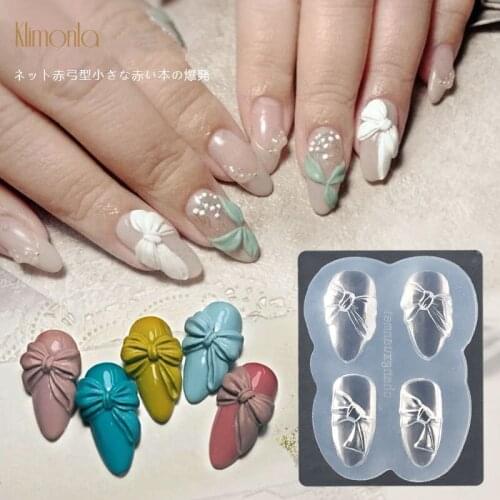 1Pcs Nail Decoration Stencil Lovely Jelly Bear Butterfly DIY Professional Silicone 3D Nail Art Templates Decor Accessories