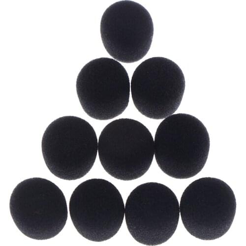 10pcs Headset Replacement Foam Microphone Cover Telephone Headset Mic Cover Microphone Windscreen Windshied Headset Foam 25*8mm