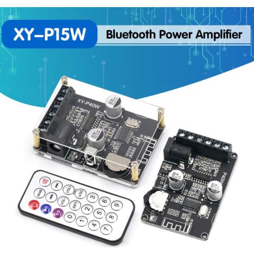 10W/15W/20W Stereo Bluetooth Power Amplifier Board 12V/24V High Power Digital Amplifier Module XY-P15W