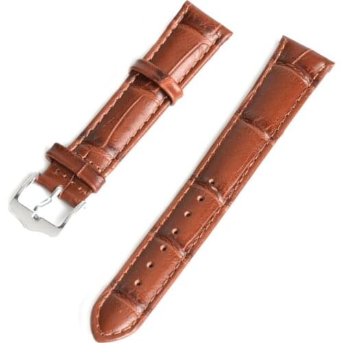 18mm Unisex Genuine Leather Replacement Watch Band Strap Watchband Brown Model 1