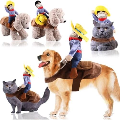 2020 Big dog clothes cat pet supplies riding clothes transformed into Halloween Santa cowboy Christmas decoration