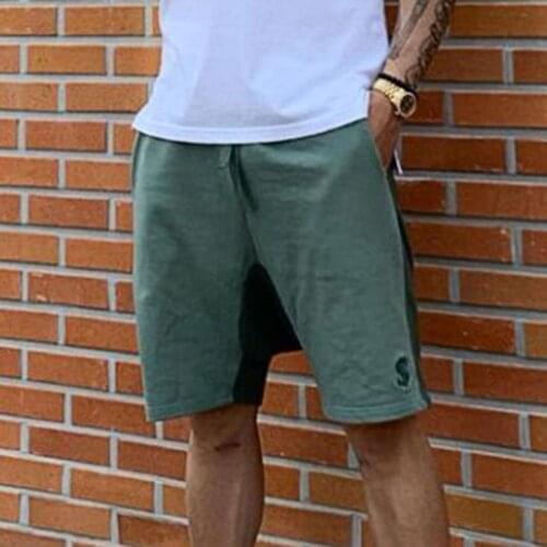 3XL Summer Casual Shorts Sports Shorts Cotton Color Block Drawstring Men Elastic Waist Pockets Short Running Casual Shorts