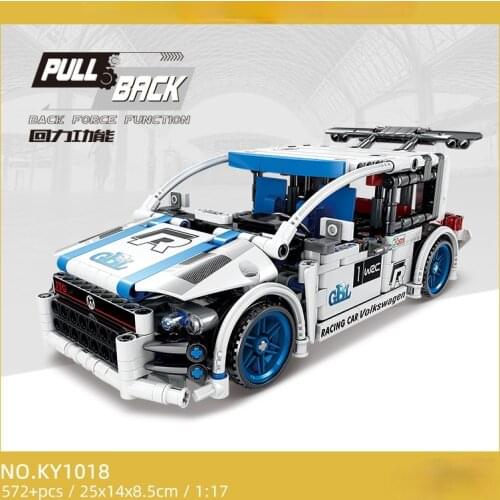 572pcs Kaizhi Gao Bole Mechanical Engineering Pull Back Racing Model Series KY1018 Volkswagen Golf Building Block Toy Gifts