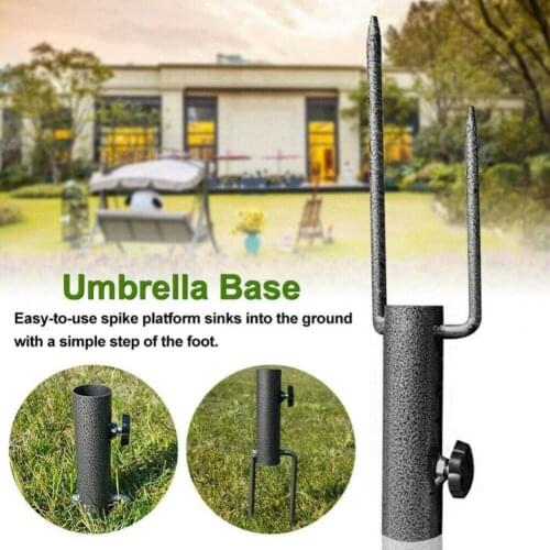 80%HOTUmbrella Stand Easy to Use Adjustable Buttons Steel Beach Windproof Umbrella Stake for Travel