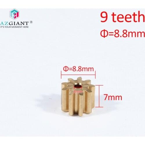 AZGIANT 1pcs 9 teeth 8.8mm gear for FC-130/140/280 car door lock motor metal motor gear copper Pinion inner diameter 2mm iron
