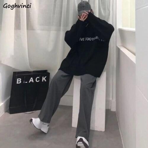 Casual Pants Women Solid Wide Leg Trousers High Waist Loose Chic Korean Fashion Harajuku New Casual All-match Black Streetwear