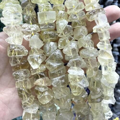 8-12mm Natural Irregular Freeform Lemon Crystal Stone Beads Minerals Diy Bracelet Necklace Jewelry Making Earrings Accessories
