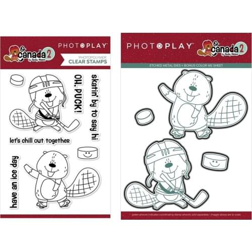 CH 2020 New Arrival BEAVER HOCKEY Die Set Metal Cutting Dies and stamp For Scrapbooking Practice Hands-on DIY Album Decor Card