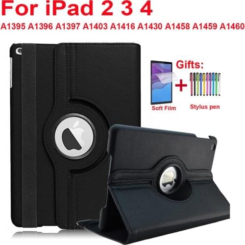 Case For iPad 2 3 4 Cover Auto Sleep Cover for Apple ipad 2 3 4 Release 360 Degree Rotating Case Model A1458 1459 A1460 A1430