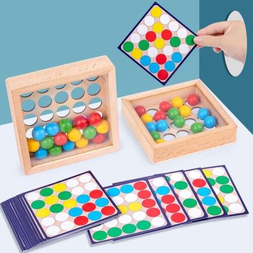 Wooden Montessori Toy Finger Ball Bead Game Logical Thinking Hand-eye Coordination Training Flexible Interactive Toy For Kid