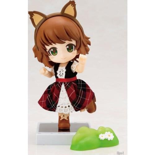 KOtobukiya Cu-poche Friends Little Red Riding Hood with Real Fabric Clothes PVC Fairy Tale Anime Action Figure Toys for Children