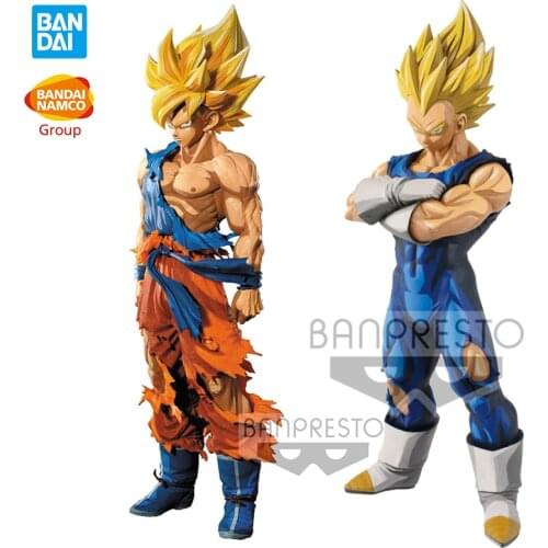 Action Figure-Smsp Goku Vegeta Original Banpresto Dragon Ball Blond Two-Dimensional Comic Color Action Anime Figure Brinquedos