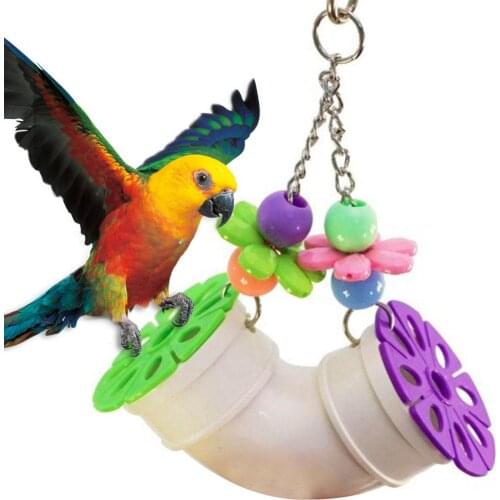 Parrot Bite Toy Bird Toy Pipeline Toy Acrylic Bite String Parrot Toys Intelligence Paw Grinding Stand Toy