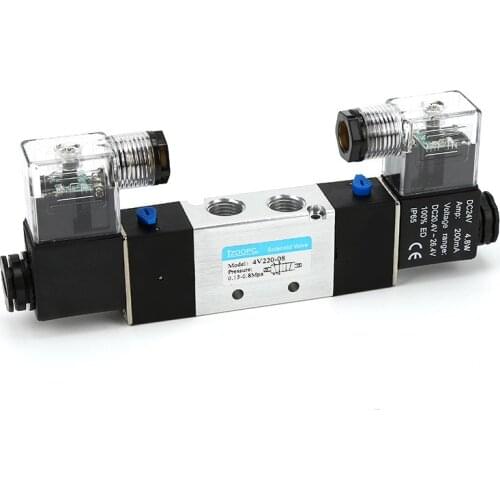 Quality Reversing solenoid Valve 220v Fluid Control Three Links And Five 4V220 - 08 pneumatic air tools neumatic parts Valves