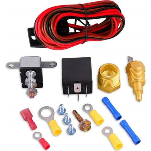 Cooling Fan Switch Relay Kit Car Electric Radiator Thermostat 60A Auto Parts