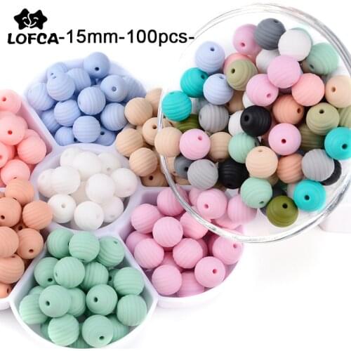 LOFCA 100pcs Beehive Silicone Beads Food Grade Silicone Teether DIY Pacifier Clips Beads Necklace Baby Teether Lets Make
