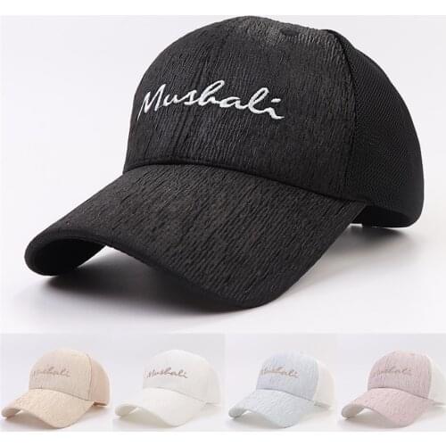 Fashion Letter Embroidery Baseball Caps Girl Women Snapback Hip Hop Hat Summer Breathable Mesh Sun Gorras Unisex Streetwear Bone