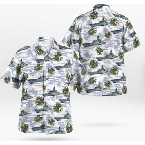 2021 New 3D Printing Warship Hawaii Anime Shirt Men Summer Short-sleeved Beach Shirt Men Shirts Oversize Camisa Masculina 5XL-11