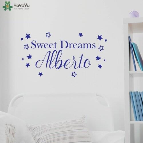 Sweet Dream Wall Decal Personalized Name Vinyl Wall Stickers For Kids Rooms Nursery Design Modern Art Mural Home Decor DIY SY335