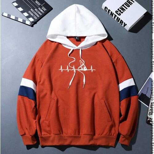 2020 hoodies Fashion sweatshirts New Men Women Cotton pullovers Windsurfing Heartbeat Stylisches hoodies Print sportswear