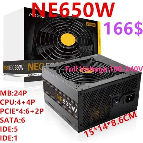 New PSU For Antec Brand ATX 80plus Bronze Half Module Game Silent Power Supply 650W/550W Power Supply NE650W NE550W