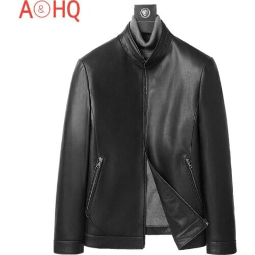 Autumn Coat Male Mens Genuine Cowhide Leather Jacket Men Clothing 2021 New Stand Up Collar Clothes Hommes Veste LXR960