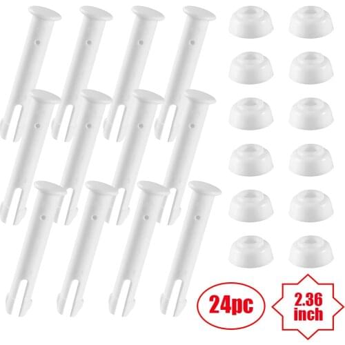 24PCs Plastic Pool Joint Pins Suitable for Intex 13-24 Round Metal Frame Pools 2.36Inch Extra Rubber Seals Pool Replacement Part