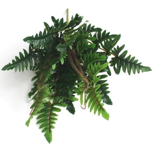 1Pc Plastic Artificial Fern Plant Fake Shrub Greenery Faux Plant Simulation Fern 12-Pitch Plant Home Garden Wedding Party Deocr