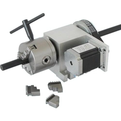 Hollow shaft 4th axis A axis K5M-6-80 80mm 3 jaws 4 jaws chuck