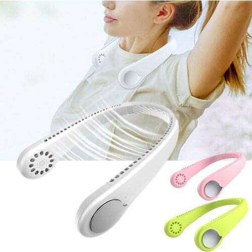 Hot Bladeless Neck Fan with 360° Airflow Portable USB Fan - Rechargeable Battery Cooling Fan for Outdoor Travel Sports