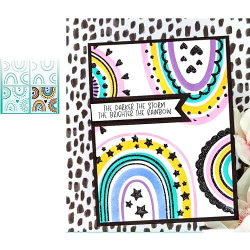 Rainbow Builder Patch Cut Metal Die and Stencil Stamps for Scrapbooking Stencil Album Paper Diy Gift Card Decoration Embossed