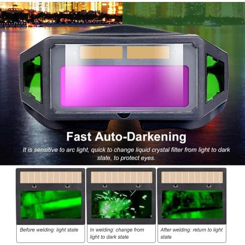 Solar Auto Darkening Welding Glasses Welding Safety Protective Glasses Welder Eye Protection Glasses Anti-Glare for TIG MIG MMA